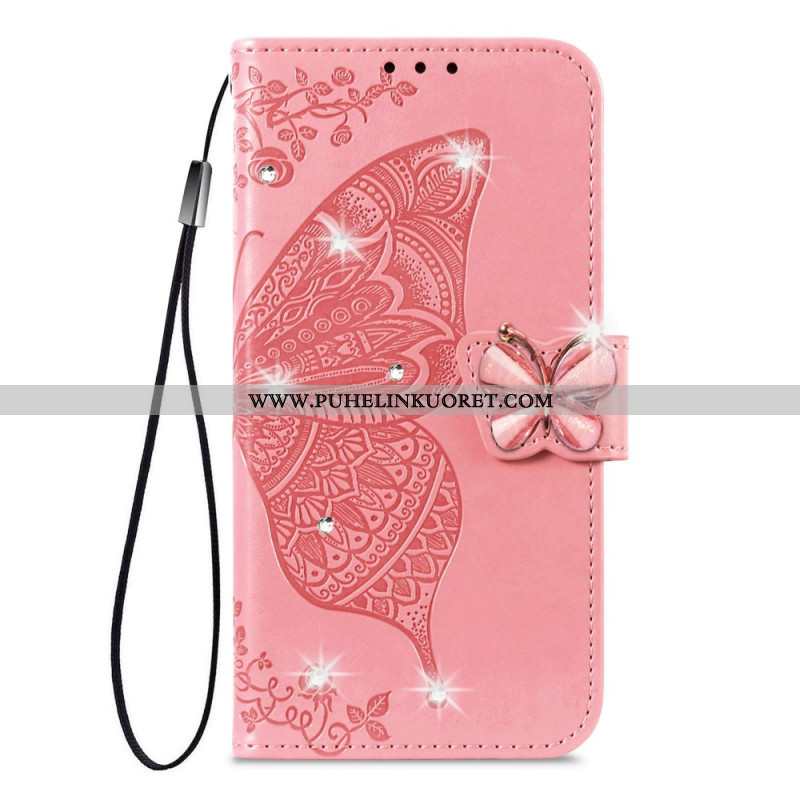 Kotelot Xiaomi 17 Pro 3d-perhonen Ja Strassit