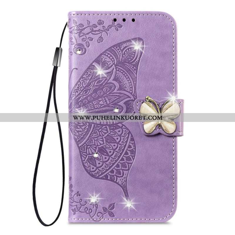 Kotelot Xiaomi 17 Pro 3d-perhonen Ja Strassit