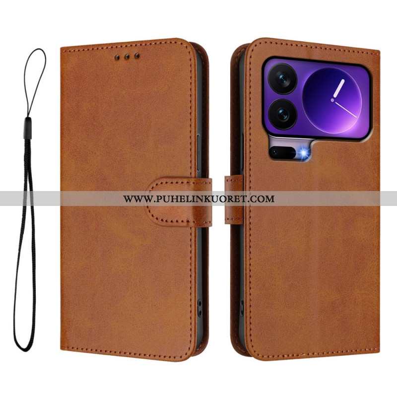 Kotelot Xiaomi 17 Pro Rfid-suojattu Nahkaefekti Suojakuori