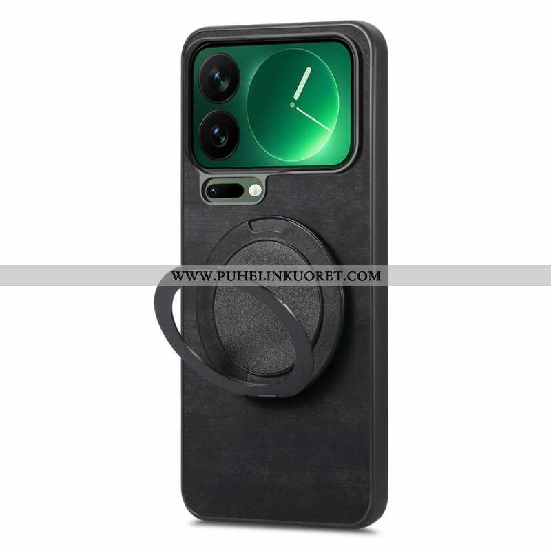 Kuori Xiaomi 17 Pro Pyörivä Jalusta Ja Retro-nahka Tekstuuri