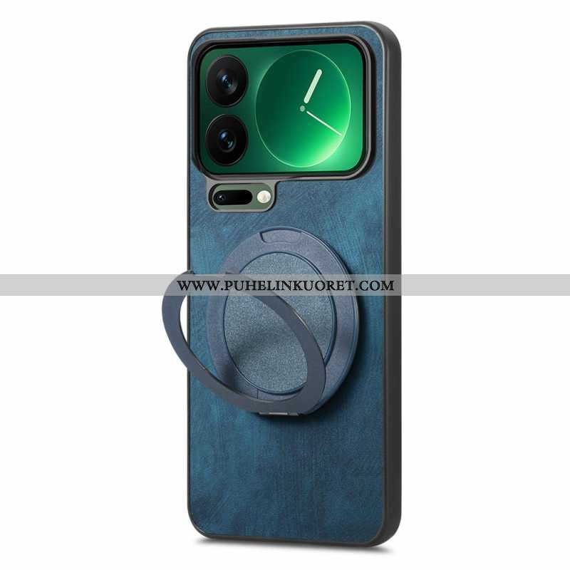 Kuori Xiaomi 17 Pro Pyörivä Jalusta Ja Retro-nahka Tekstuuri