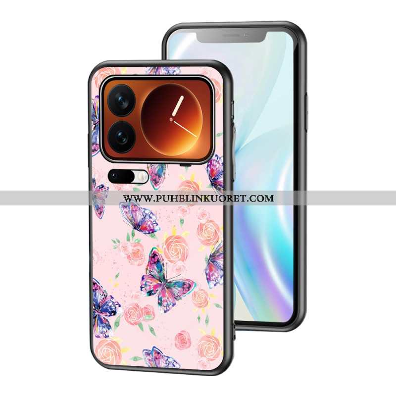 Kuori Xiaomi 17 Pro Karkaistusta Lasista Valmistettu Perhoskuvio