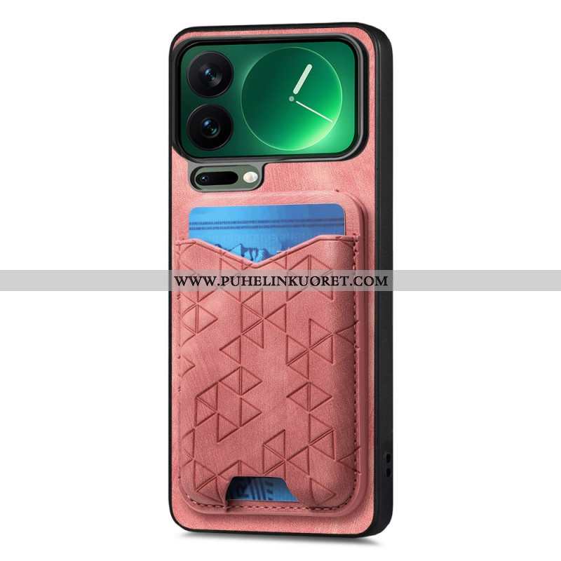 Kuori Xiaomi 17 Pro Korttikotelo Ja Kaiverrettu Teline