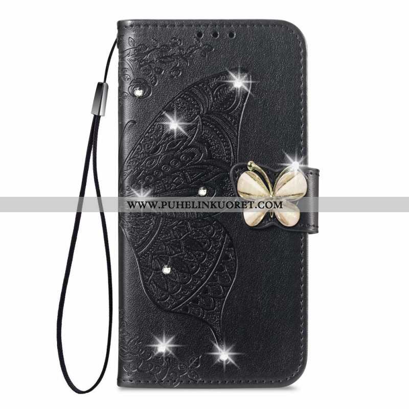 Kotelot Xiaomi 17 3d-perhos- Ja Strassikoristeinen