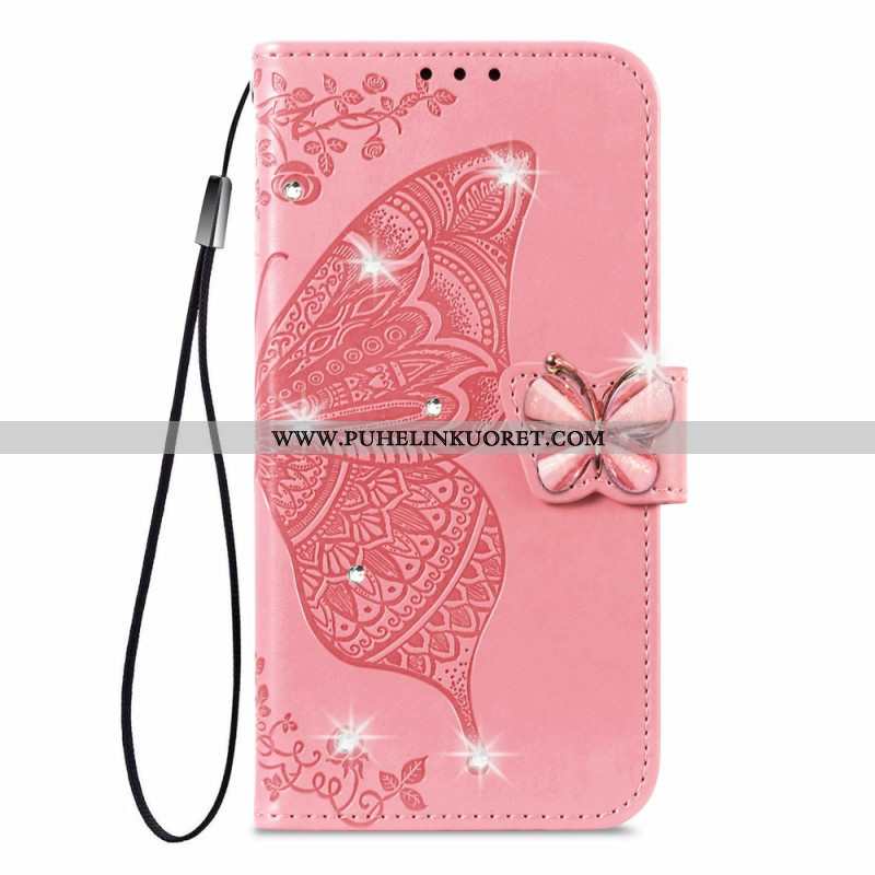 Kotelot Xiaomi 17 3d-perhos- Ja Strassikoristeinen