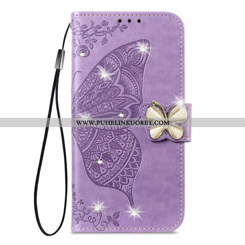 Kotelot Xiaomi 17 3d-perhos- Ja Strassikoristeinen