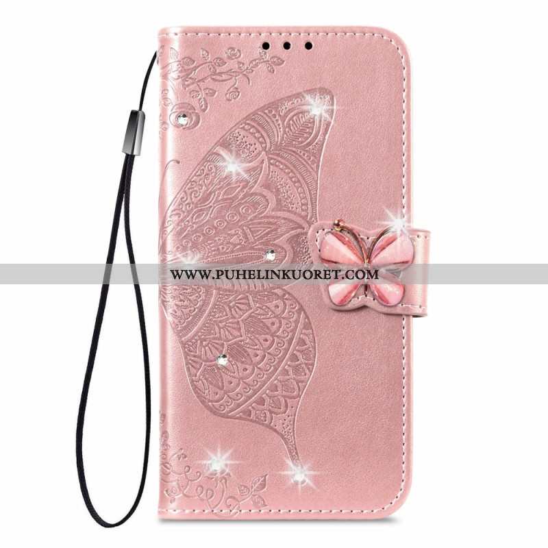 Kotelot Xiaomi 17 3d-perhos- Ja Strassikoristeinen