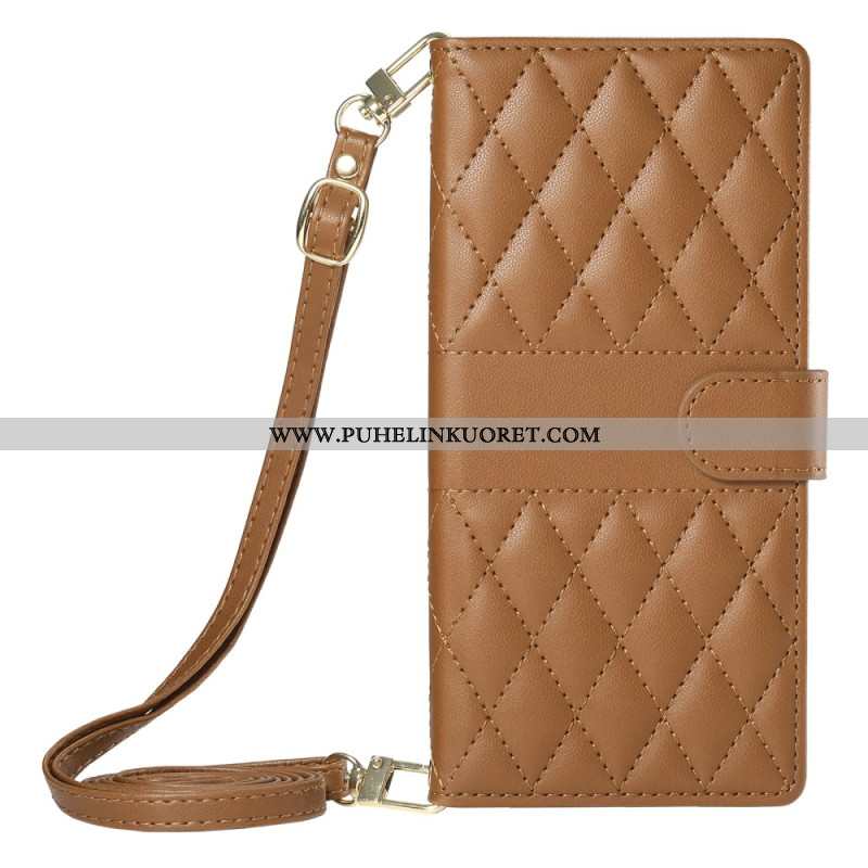 Nahkakotelo Xiaomi 17 Tikattu Hihnoilla