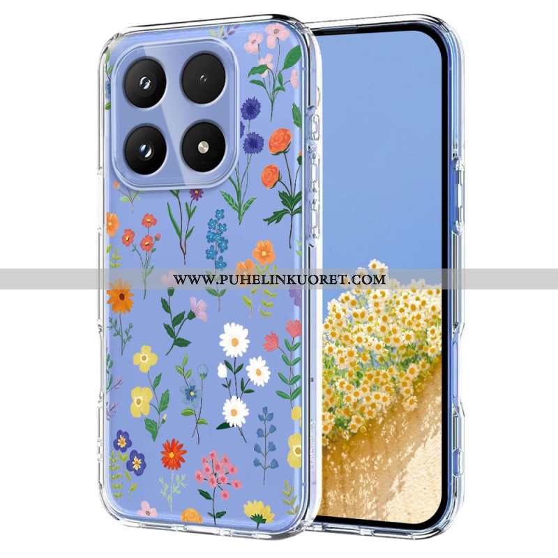 Kuori Xiaomi 17 Perhosia Ja Kukkia