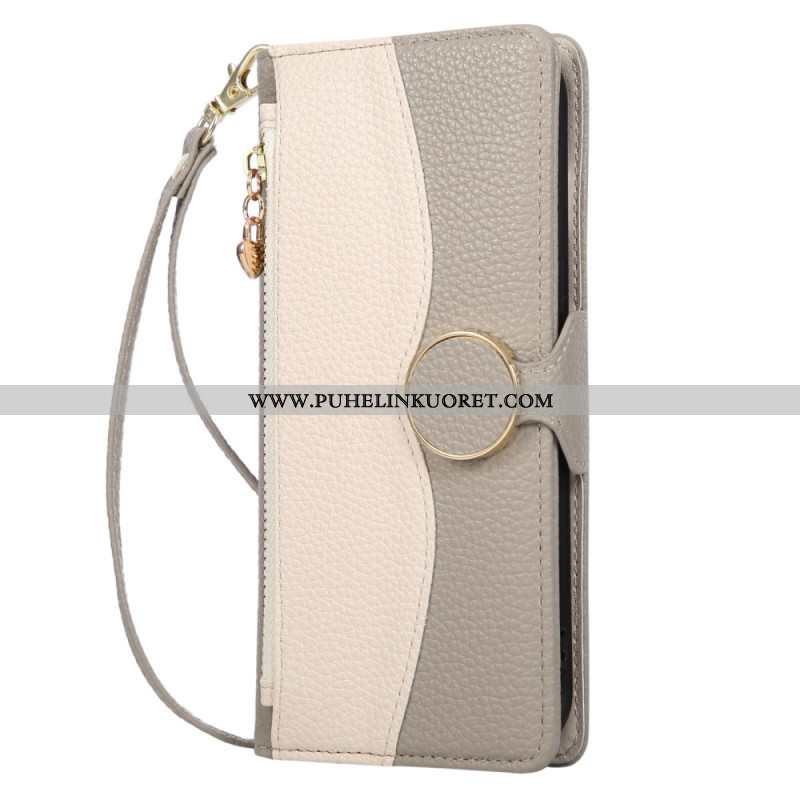 Kotelot Xiaomi 17 Kaksivärinen Lompakko Rannehihnalla Suojakuori