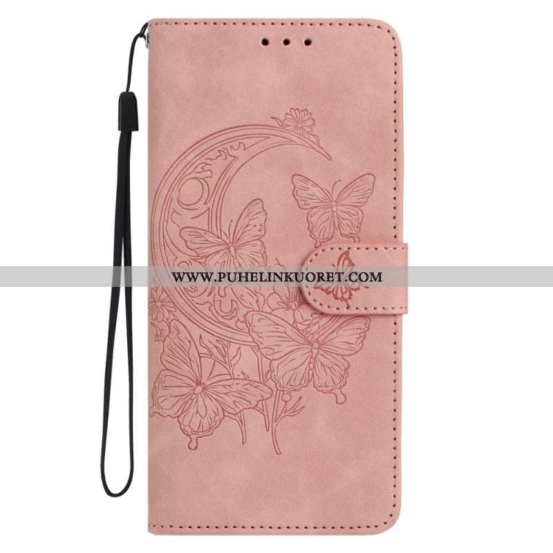 Kotelot Xiaomi 17 Perhosen Lento Mokkanahkakuvio