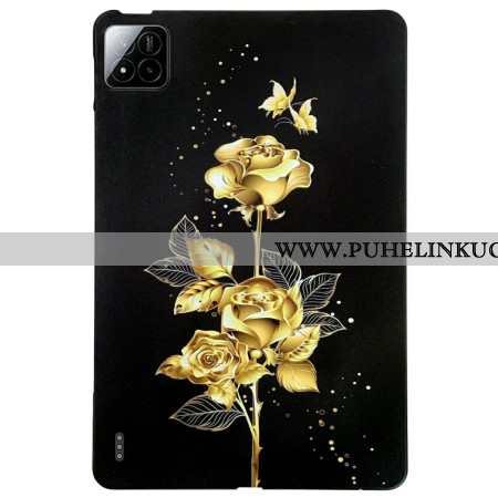 Kuori Xiaomi Pad 7 / 7 Pro Kultaisia Ruusuja Ja Perhosia Suojakuori