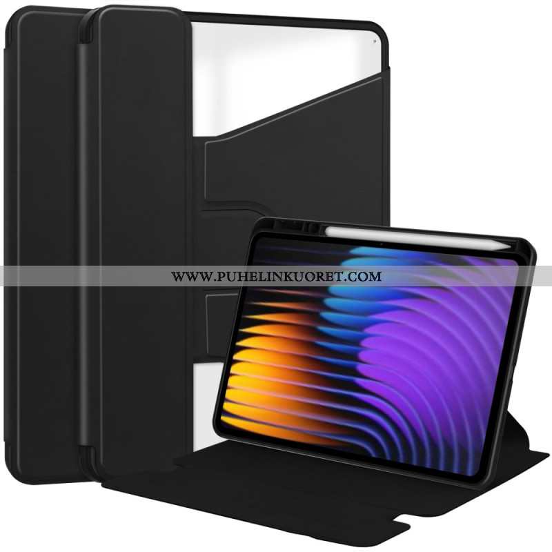 Kotelot Xiaomi Pad 7 / 7 Pro Nahkakuvioinen Ja Kääntyvä Jalusta