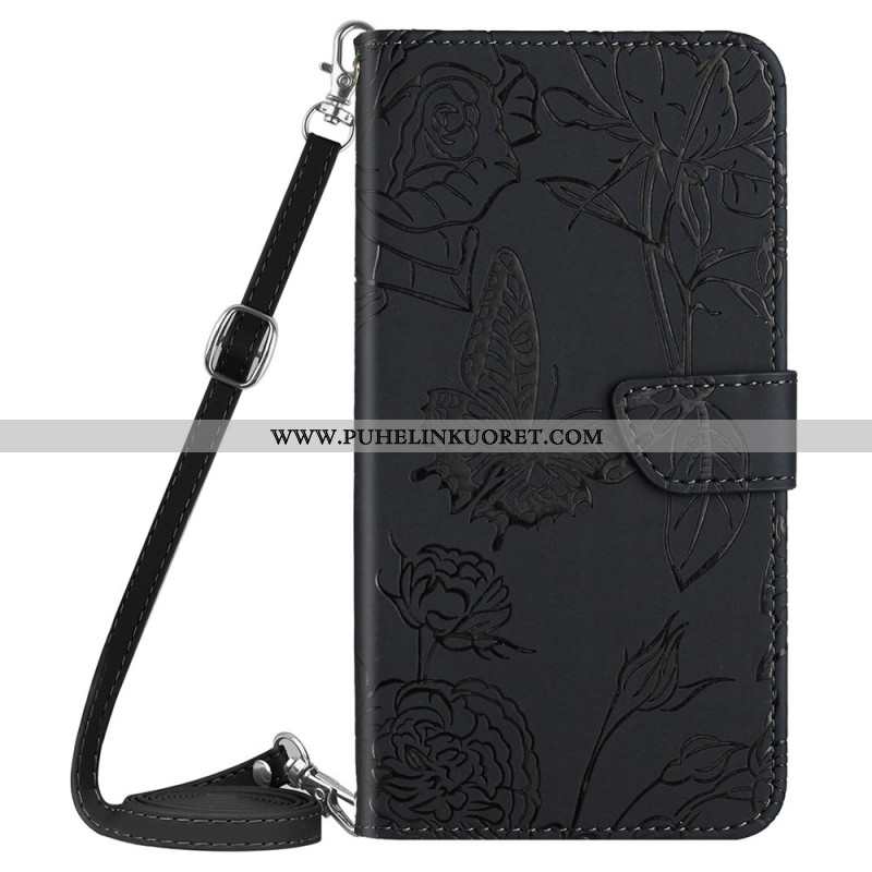 Kotelot Xiaomi Redmi Note 14 4g Perhoskuvioinen Olkahihna Suojakuori