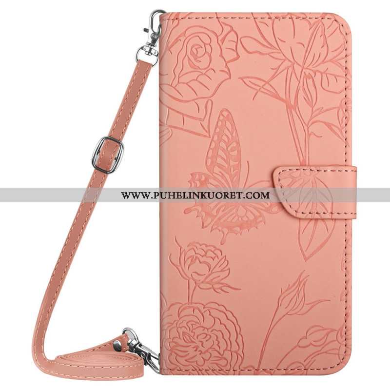 Kotelot Xiaomi Redmi Note 14 4g Perhoskuvioinen Olkahihna Suojakuori