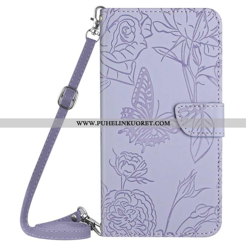 Kotelot Xiaomi Redmi Note 14 4g Perhoskuvioinen Olkahihna Suojakuori