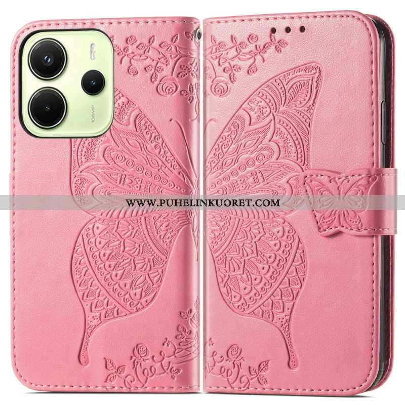 Nahkakotelo Xiaomi Redmi Note 14 4g Barokkityylinen Perhonen