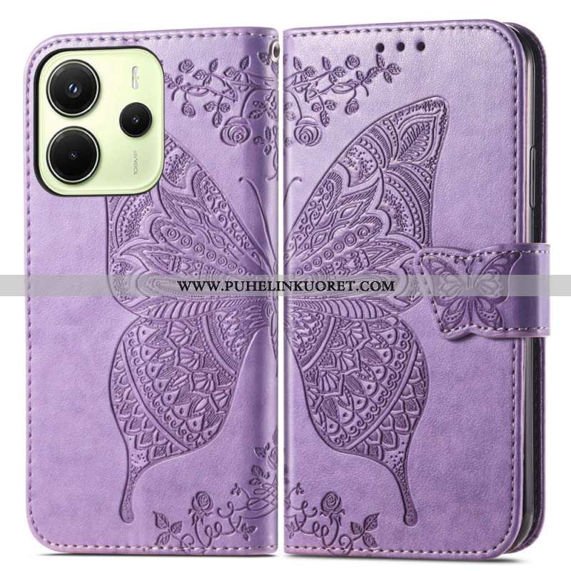 Nahkakotelo Xiaomi Redmi Note 14 4g Barokkityylinen Perhonen