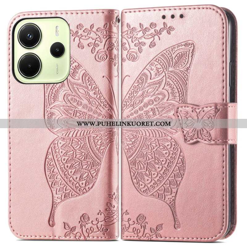 Nahkakotelo Xiaomi Redmi Note 14 4g Barokkityylinen Perhonen