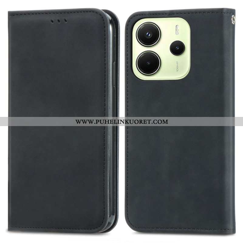 Nahkakotelo Xiaomi Redmi Note 14 4g Mokkanahkaefekti