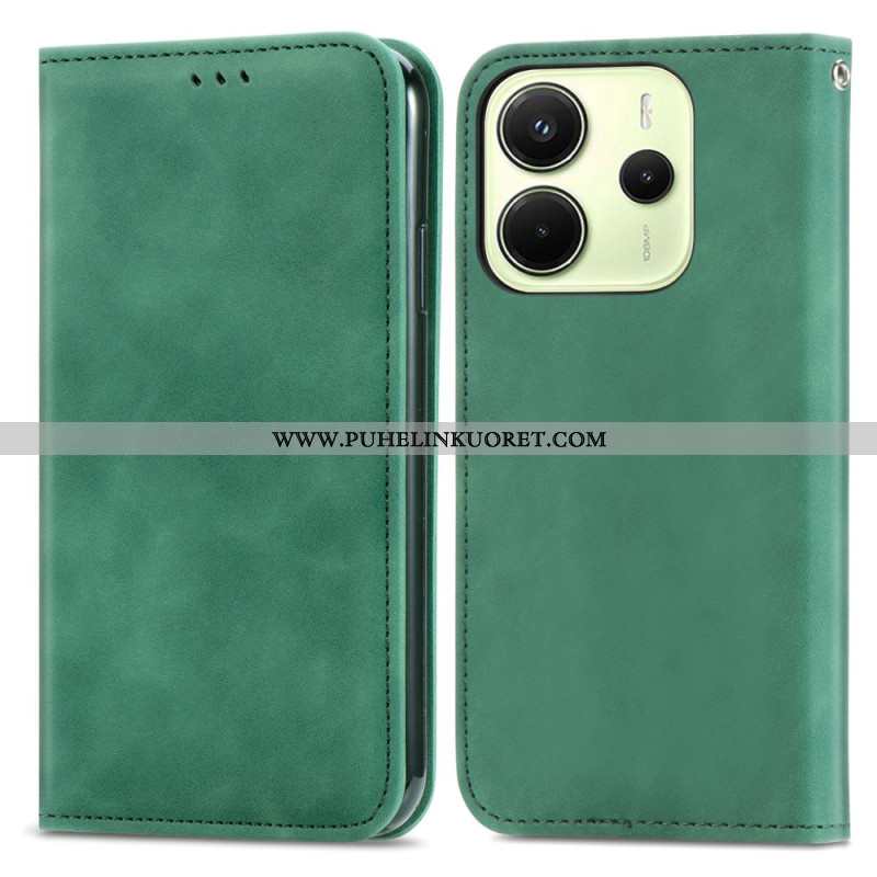 Nahkakotelo Xiaomi Redmi Note 14 4g Mokkanahkaefekti