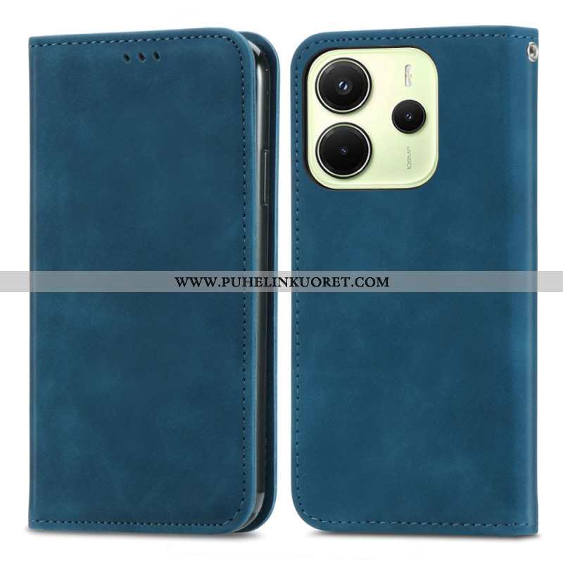 Nahkakotelo Xiaomi Redmi Note 14 4g Mokkanahkaefekti