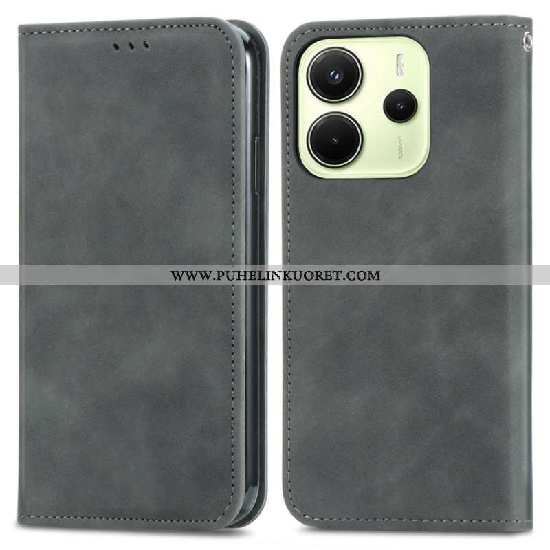 Nahkakotelo Xiaomi Redmi Note 14 4g Mokkanahkaefekti