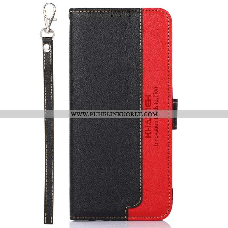 Kotelot Xiaomi Redmi Note 14 5g Puhelinkuoret Kaksivärinen Rfid-lompakko Khazneh