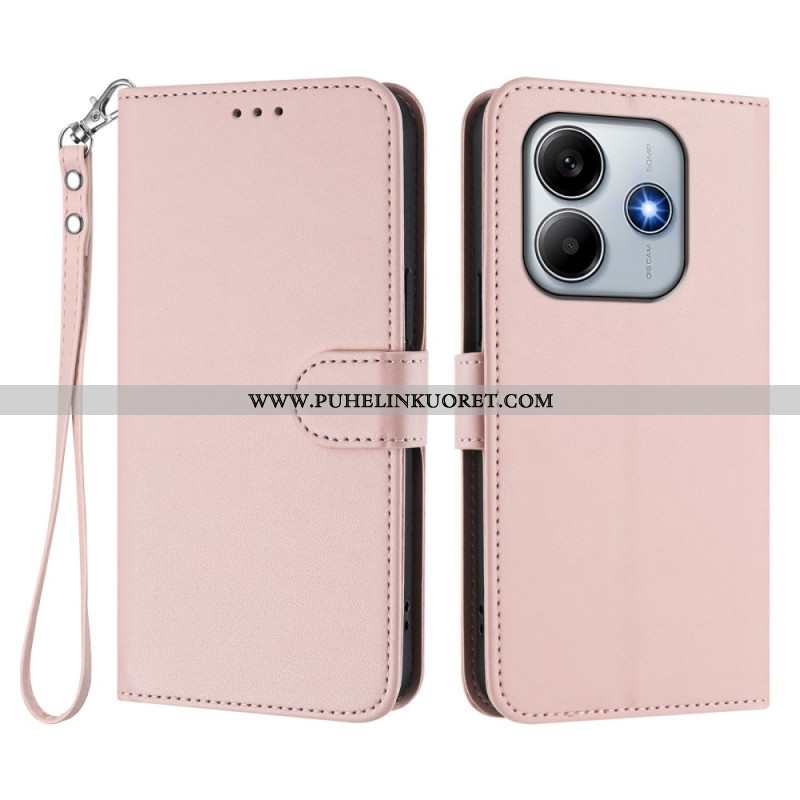 Kotelot Xiaomi Redmi Note 14 5g Yksivärinen Ja Nauhallinen