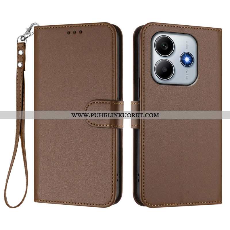 Kotelot Xiaomi Redmi Note 14 5g Yksivärinen Ja Nauhallinen