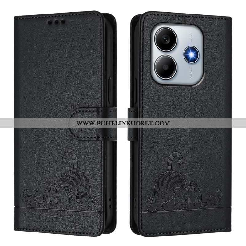 Kotelot Xiaomi Redmi Note 14 5g Puhelinkuoret Rfid-suojattu Kissakohtaus