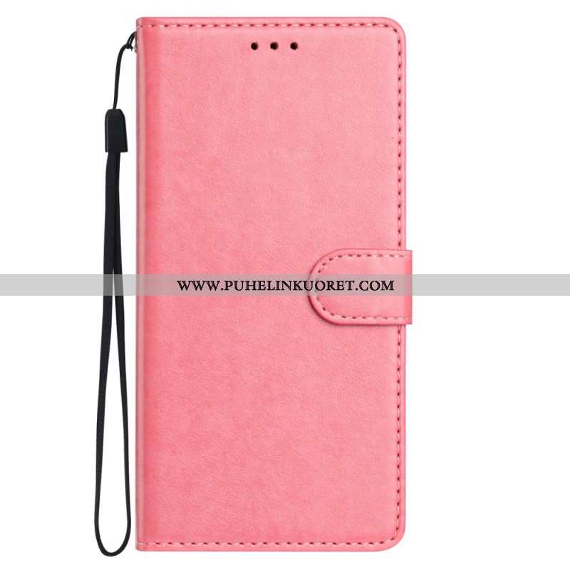 Kotelot Xiaomi Redmi Note 14 5g Yksivärinen Nahkakuvio Ja Hihna