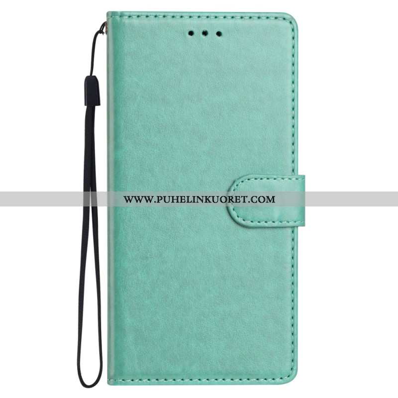 Kotelot Xiaomi Redmi Note 14 5g Yksivärinen Nahkakuvio Ja Hihna