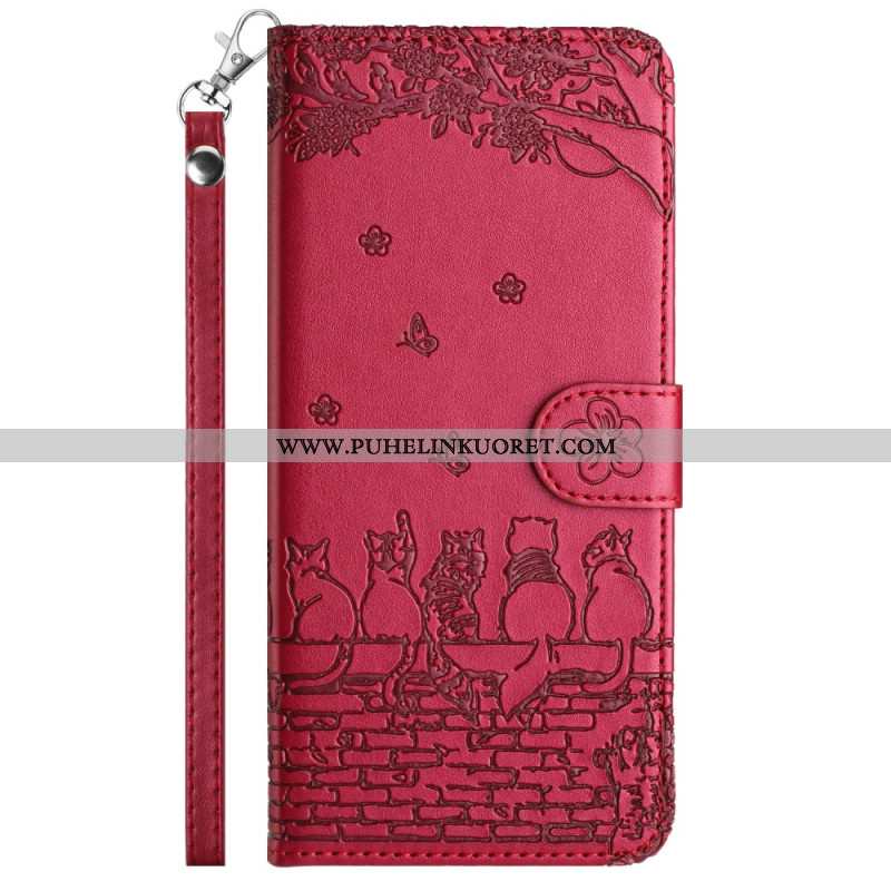 Kotelot Xiaomi Redmi Note 14 5g Puhelinkuoret Kissakuvio Hihnalla