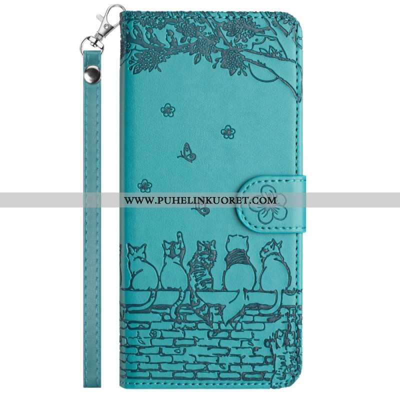 Kotelot Xiaomi Redmi Note 14 5g Puhelinkuoret Kissakuvio Hihnalla