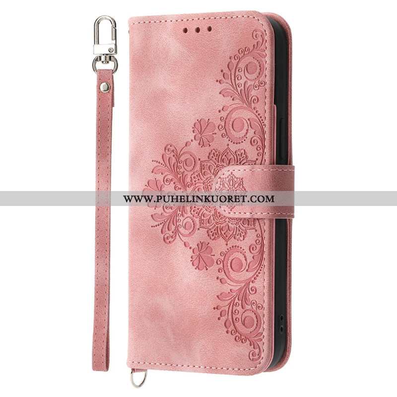 Kotelot Xiaomi Redmi Note 14 5g Puhelinkuoret Pitsikuvioinen Lompakko Hihnalla Ja Olkahihnalla