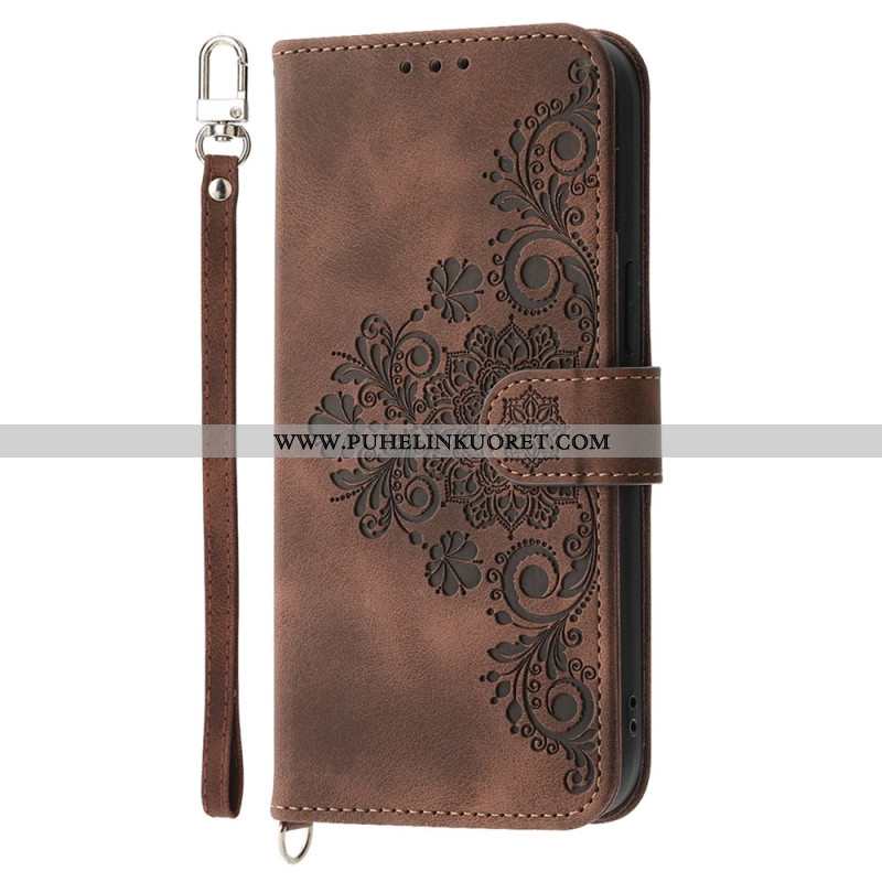 Kotelot Xiaomi Redmi Note 14 5g Puhelinkuoret Pitsikuvioinen Lompakko Hihnalla Ja Olkahihnalla