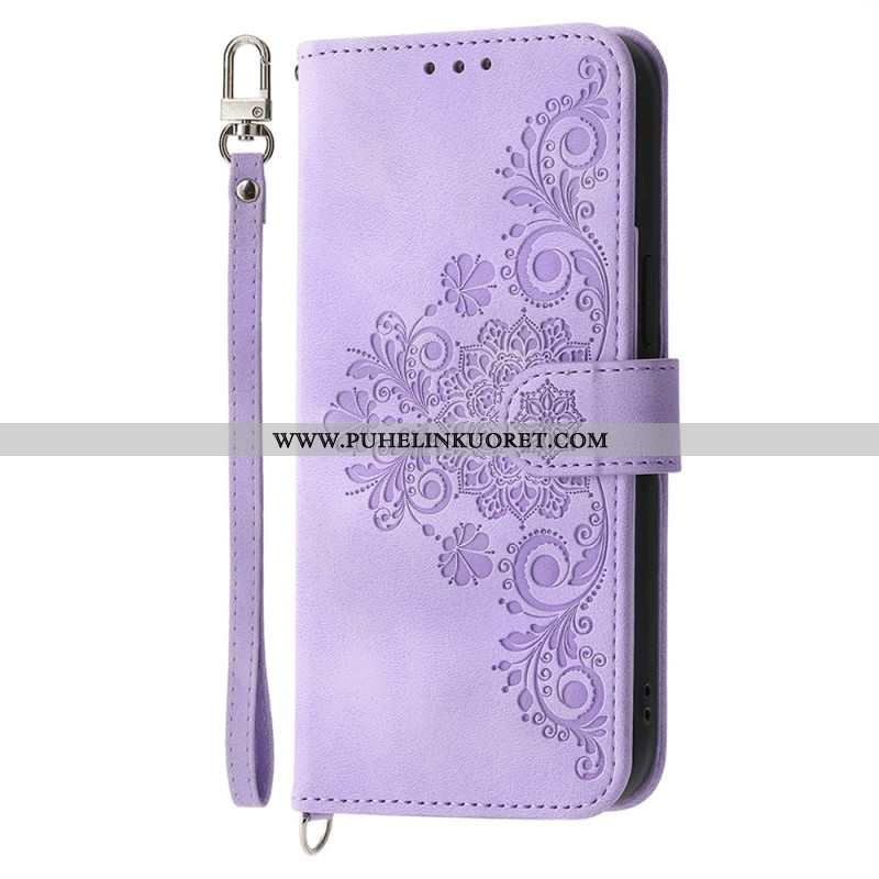 Kotelot Xiaomi Redmi Note 14 5g Puhelinkuoret Pitsikuvioinen Lompakko Hihnalla Ja Olkahihnalla