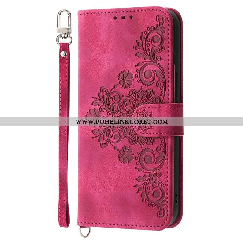 Kotelot Xiaomi Redmi Note 14 5g Puhelinkuoret Pitsikuvioinen Lompakko Hihnalla Ja Olkahihnalla