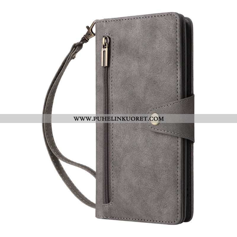 Kotelot Xiaomi Redmi Note 14 Pro 4g Vetoketjullinen Lompakko Hihnalla Suojakuori