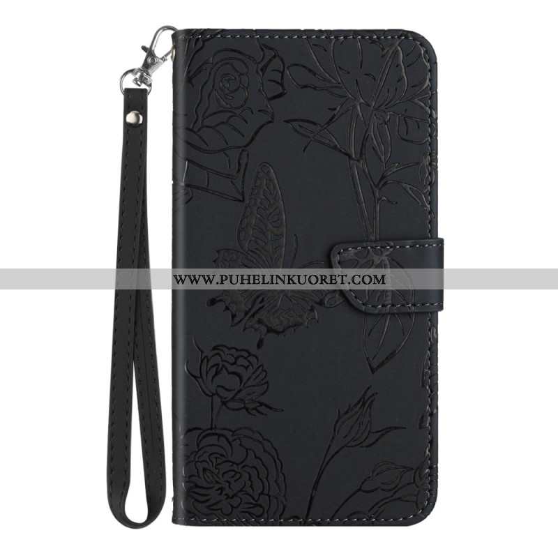 Nahkakotelo Xiaomi Redmi Note 14 Pro 4g Printtikuvioinen Perhosremmi