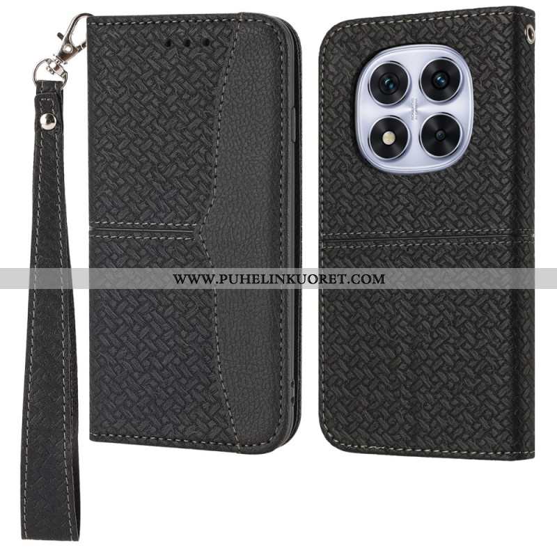 Kotelot Xiaomi Redmi Note 14 Pro 4g Kudottu Tekstuuri Hihnalla