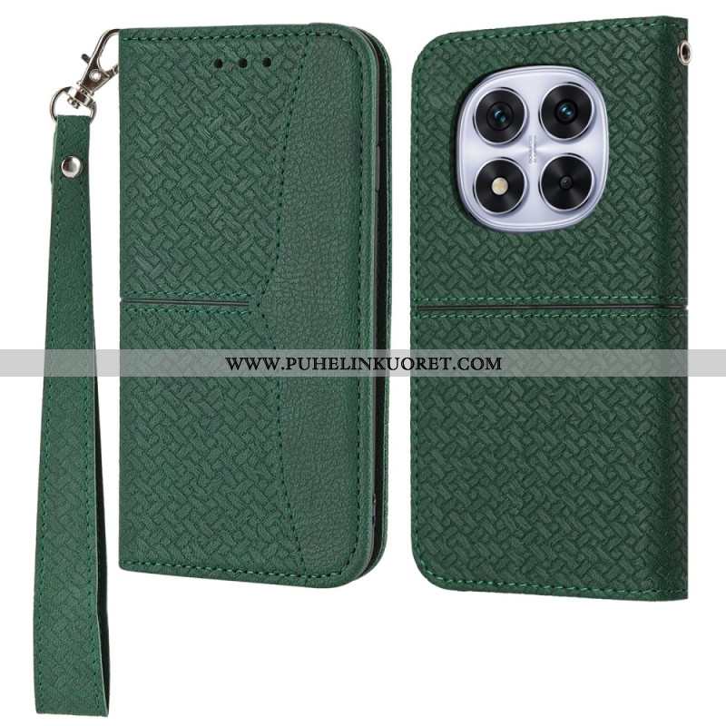 Kotelot Xiaomi Redmi Note 14 Pro 4g Kudottu Tekstuuri Hihnalla