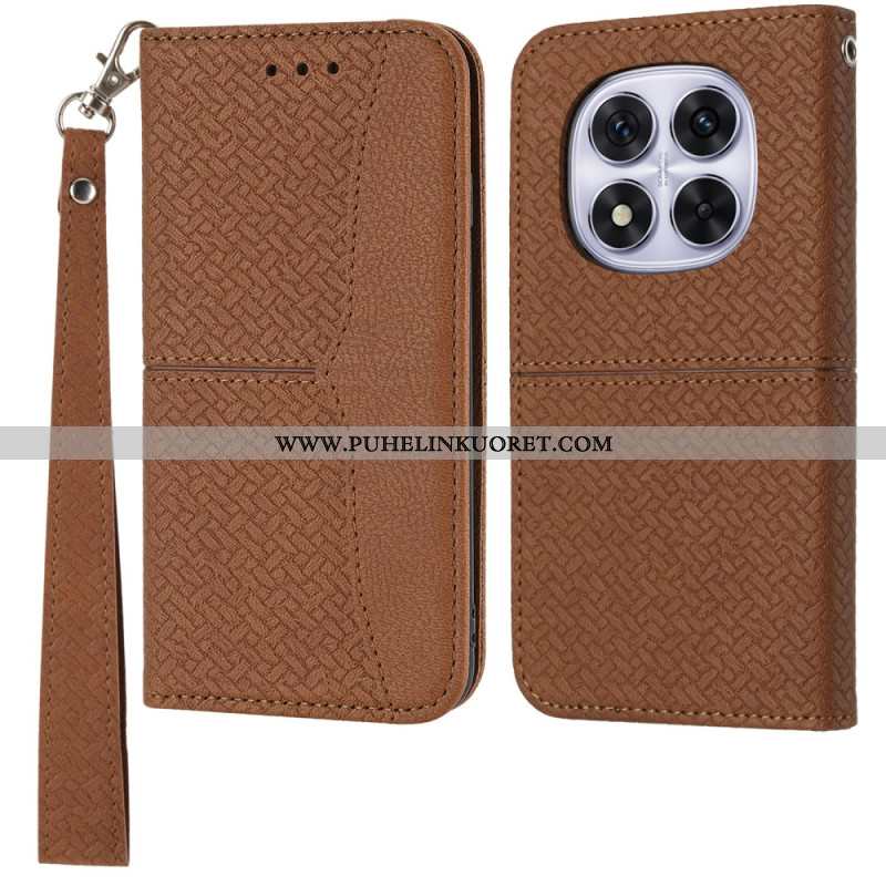 Kotelot Xiaomi Redmi Note 14 Pro 4g Kudottu Tekstuuri Hihnalla