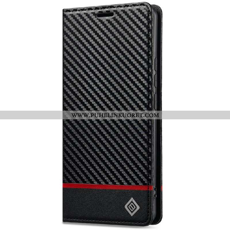 Nahkakotelo Xiaomi Redmi Note 14 Pro 4g Hiilikuitutekstuuri