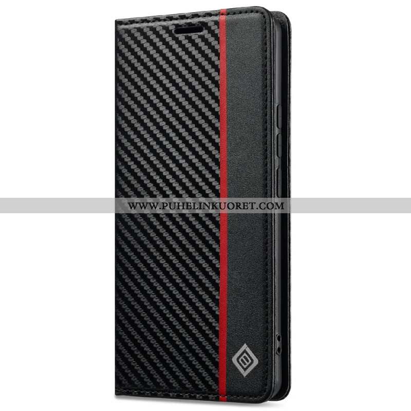 Nahkakotelo Xiaomi Redmi Note 14 Pro 4g Hiilikuitutekstuuri