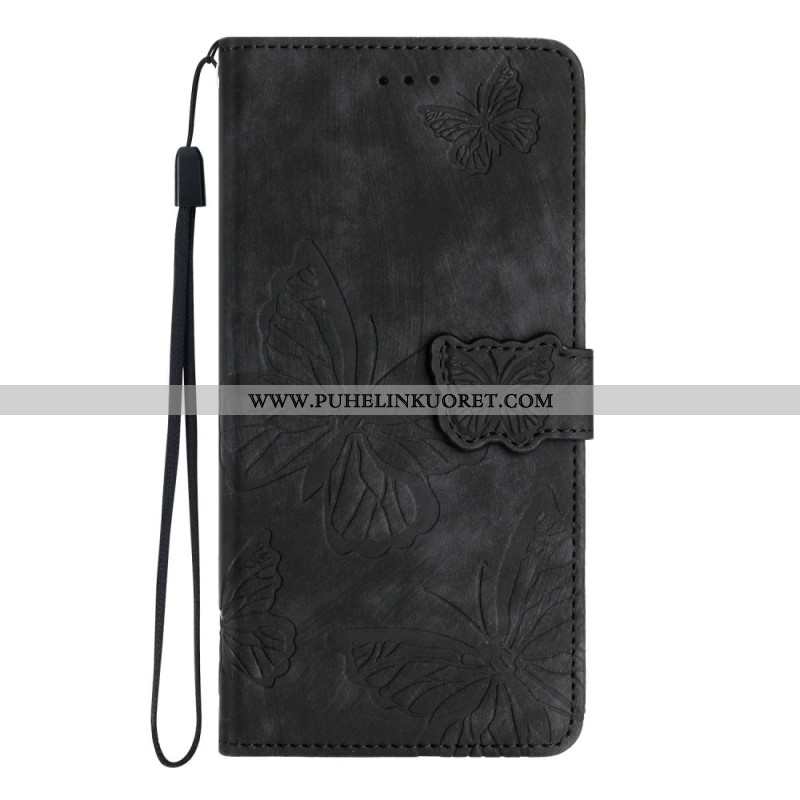 Kotelot Xiaomi Redmi Note 14 Pro 4g Puhelinkuoret Mokkanahkakuvio Perhoset