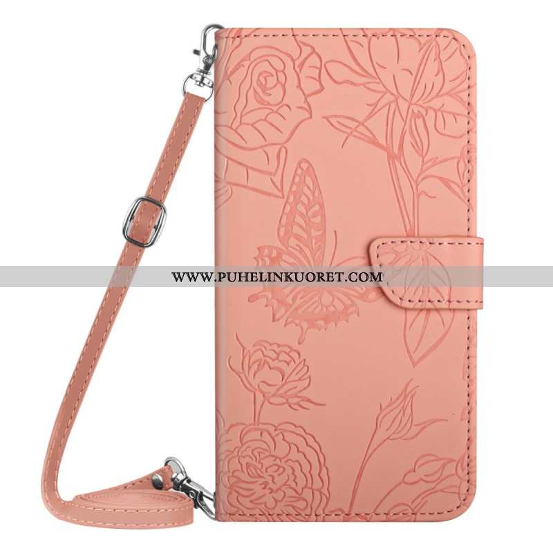 Kotelot Xiaomi Redmi Note 14 Pro 4g Perhoskuvio Olkahihnalla Suojakuori