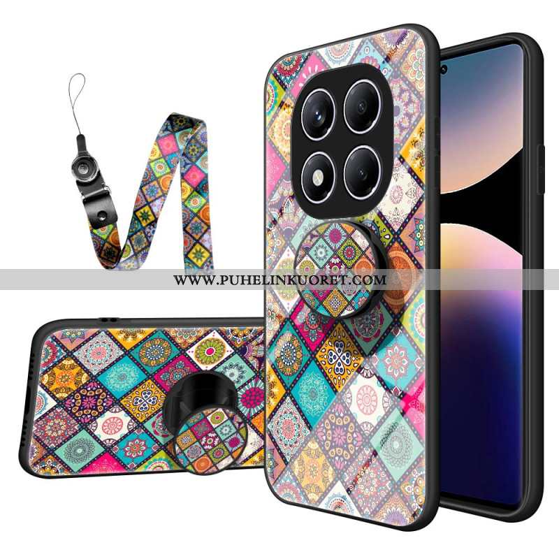Puhelinkuoret Xiaomi Redmi Note 14 Pro 4g Tilkkutäkkikuvioinen Jalusta Ja Hihna