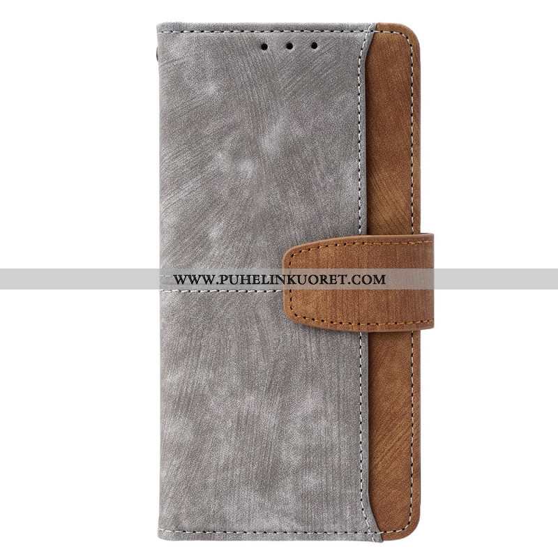 Nahkakotelo Xiaomi Redmi Note 14 Pro 4g Rfid-estävä Kaksivärinen Mokkanahkakuvio